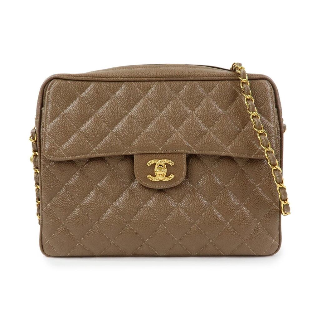 Chanel Matelasse Caviar Leather Flap Bag Brown